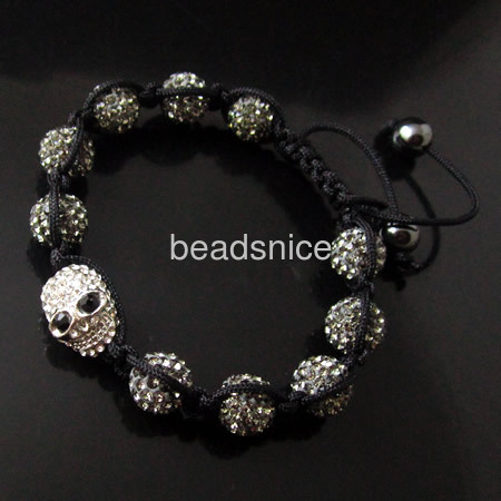 Rhineston bracelet,beads:10mm,