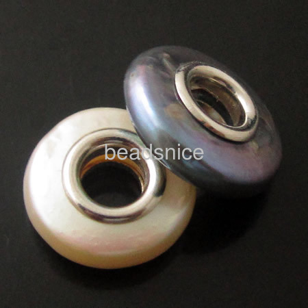 Pear European Beads Style ,925 Sterling Silver core,donut