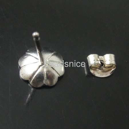 Earring backs 925 Sterling silver jewelry earring findings flower add earring backs