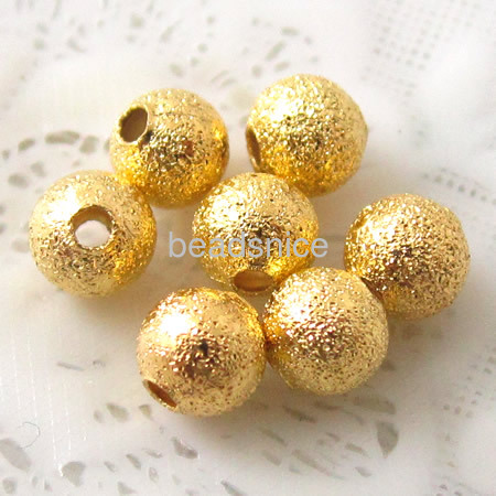 Brass Stardust Beads,Round,nickel  free, lead free,8mm,Hole:Approx 4mm
