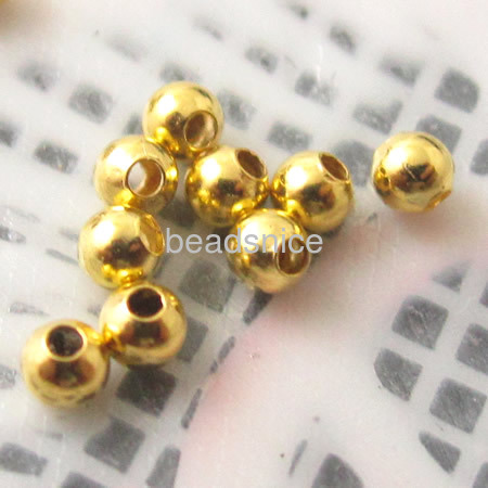 Jewelry smooth surface spacer beads brass 3mm,hole:1.2mm,