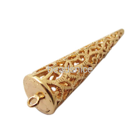 20k Vacuum real gold plating, More than 2 microns thick, Brass Filigree Pendant jewelry supplies,Water droplets,