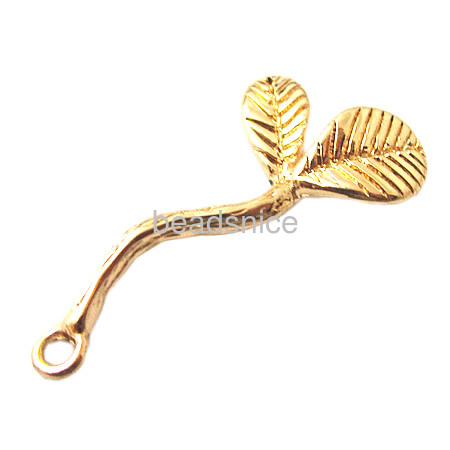 20k Vacuum real gold plating, More than 2 microns thick, Brass Filigree Pendant jewelry supplies,leaves,