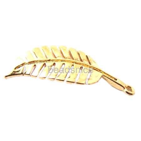 20k Vacuum real gold plating, More than 2 microns thick, Brass Filigree Pendant jewelry supplies,leaves