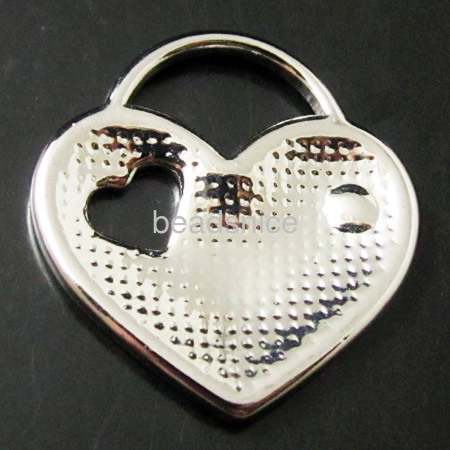 Heart pendant, brass, Heart, lead-safe, nickel-free,