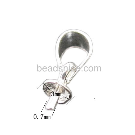 925 Sterling Silver Pendant Bail,Pin thickness: