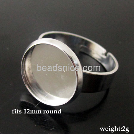 Brass bezel, size:7 , lead-safe, nickel-free,