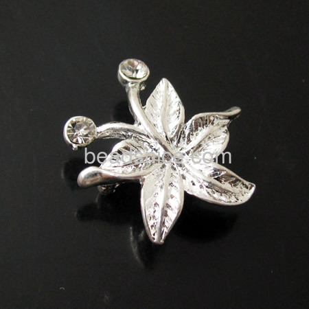 Zinc alloy Connector flower with crystal