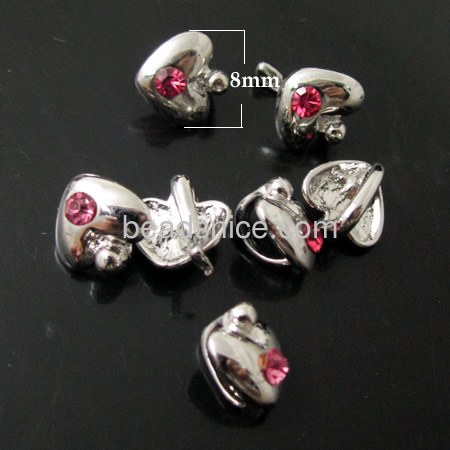 Spacer Beads Jwelry beads Zinc Alloy Heart-shaped 8mm