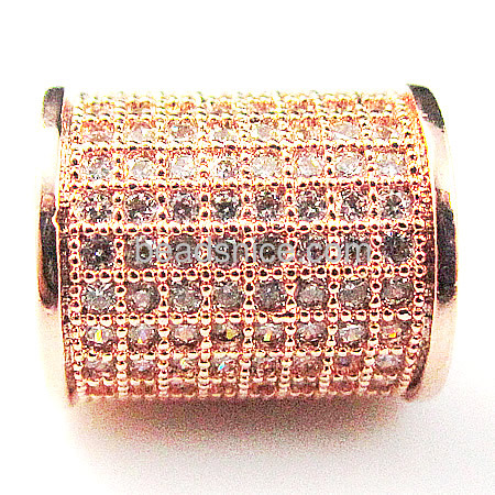 Brass CZ Paved rhinestone round beads