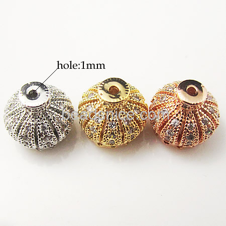 Crown Tassel Cap CZ Micro Pave Finding Cubic Zirconia Pave on Copper Cap