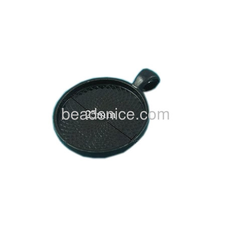 Zinc Alloy Pendant,Black color , Shinny, 23mm,Hole About:4x6mm,Nickel-Free,Lead-Safe,