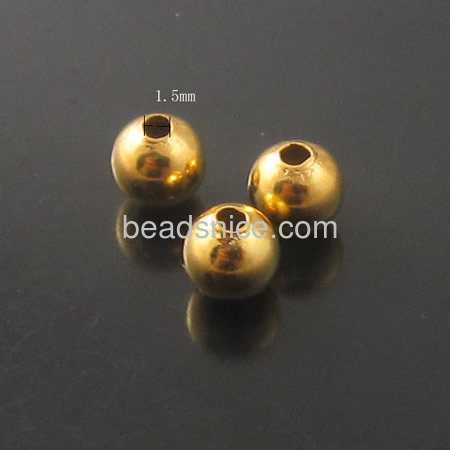 Seamless bracelet beads  brass  H65 lead-safe nickel-free  round