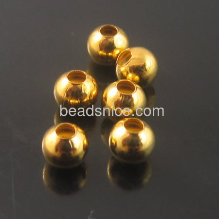 Seamless Ball Spacer Bead  brass  H65 lead-safe nickel-free  round