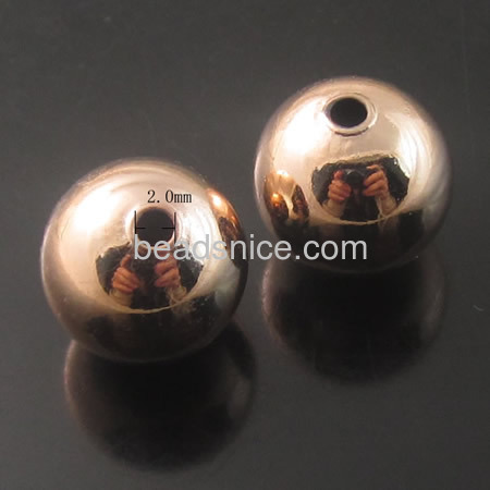 Seamless Smooth Round Metal Small Spacer Beads   brass  H65 lead-safe nickel-free round