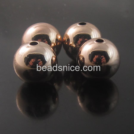Seamless Smooth Round Metal Small Spacer Beads iron lead-safe nickel-free round