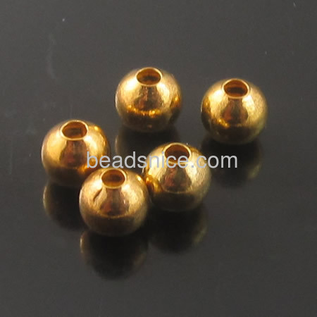 Seamless Ball Spacer Bead  brass  H65 lead-safe nickel-free  round