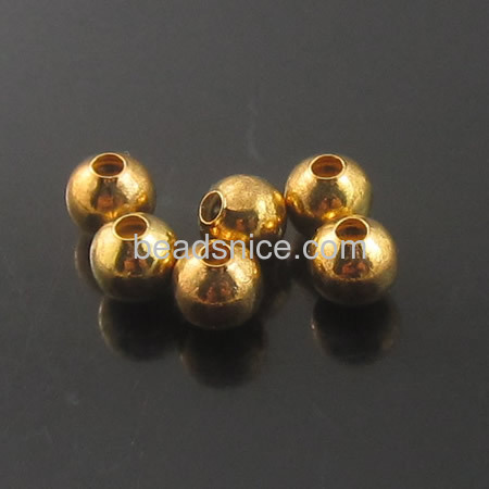 Seamless bracelet beads  brass  H65 lead-safe nickel-free round