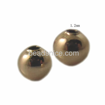 Seamless whole sale beads  brass gold plated round