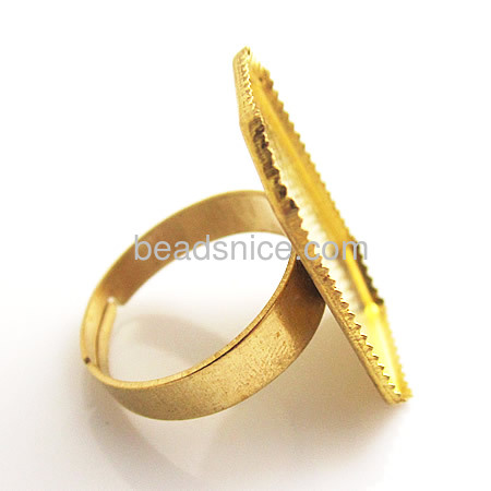 Ring settings, brass, sure-set, size:7