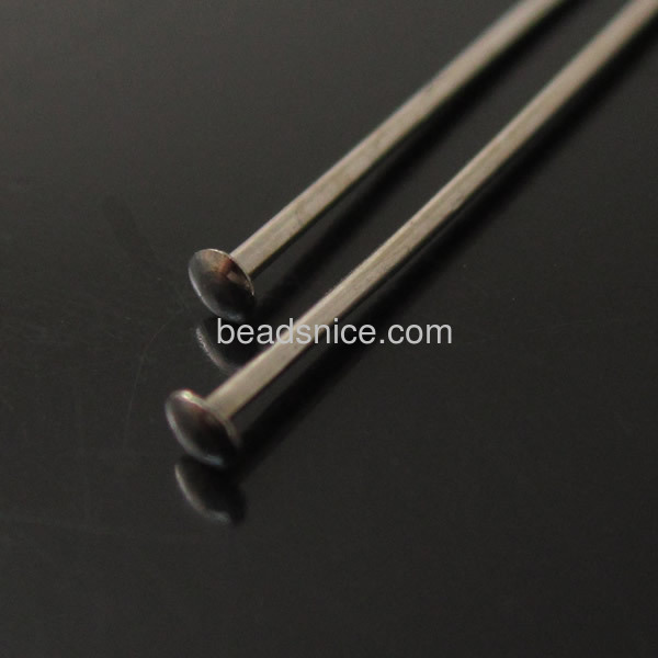 Headpins brass findings 0.6x30mm