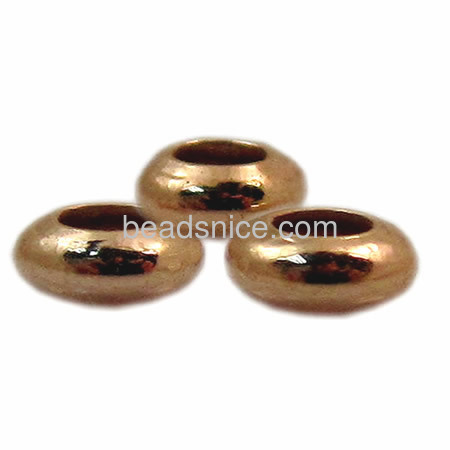 Gold plated  loose spacer beads brass   round