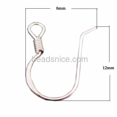 Silver 925 polish hook coil ear wire