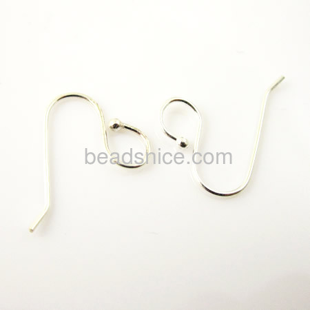 925 silver earrings hooks earring ear wires with ball end