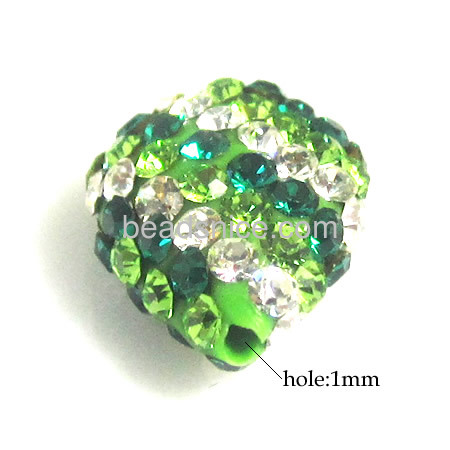 Colorful round clay rhinestone beads pave half drilled mother gift