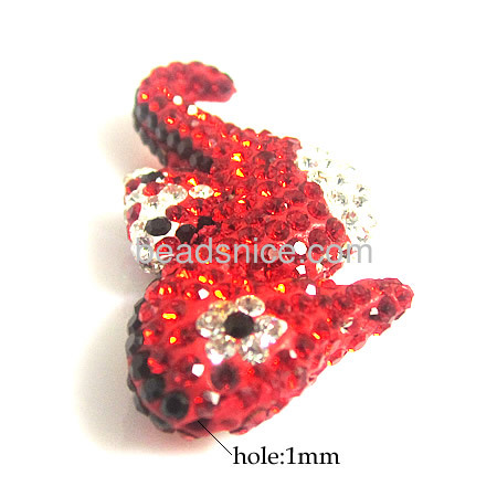 Fashion rhinestone beads chameleon shaped for bracelet jewelry making