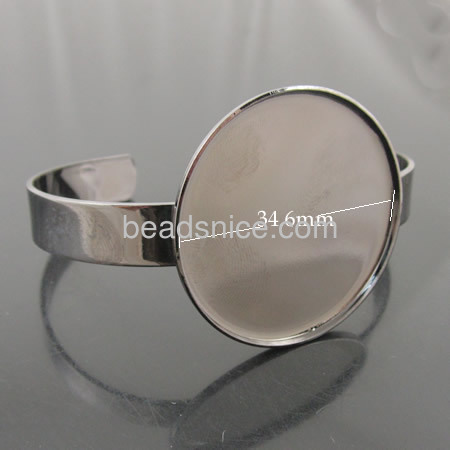 Cuff Bracelet, Bracelet Base, brass, fits 35mm round,
