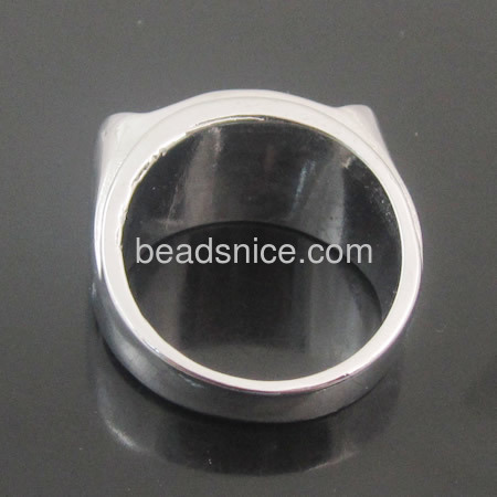 Brass Bezel Ring Settings, lead-free, nickel-free, Hand made plating
