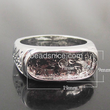 Brass Bezel Ring Settings, lead-free, nickel-free, Hand made plating