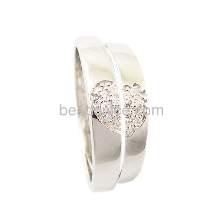 925 stering silver couple rings for valentine,Ladies Size:7,Mens Size:8