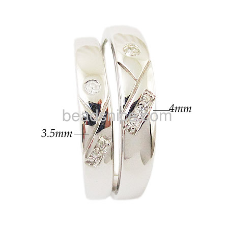 Couple love band 925 silver rings as valentine gift,Ladies Size:7,Mens Size:8