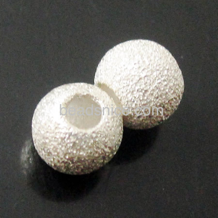 925 silver jewelry beads sand surface round