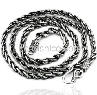 New product as 925 Sterling Silver necklace for men jewelery,4mm,