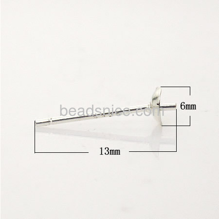 925 Silver Ear Stud Post Component