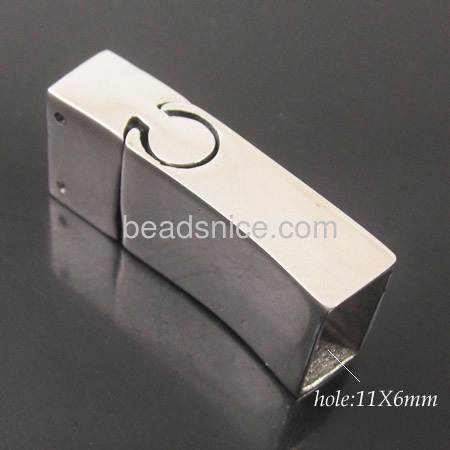 Strong magnetic clasp unique flat leather clasps wholesale vintage jewelry accessory stainless steel DIY more styles for choice