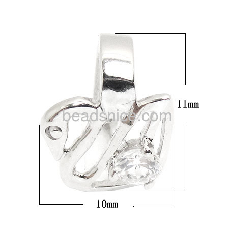 Sterling Silver Pendant Bail,11X10X11mm,