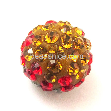 Colorful rhinestone clay pave beads round fashion accessories for women