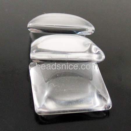 Square glass cabochon clear transparent domed cameo flat back wholesale jewelry making supplies DIY