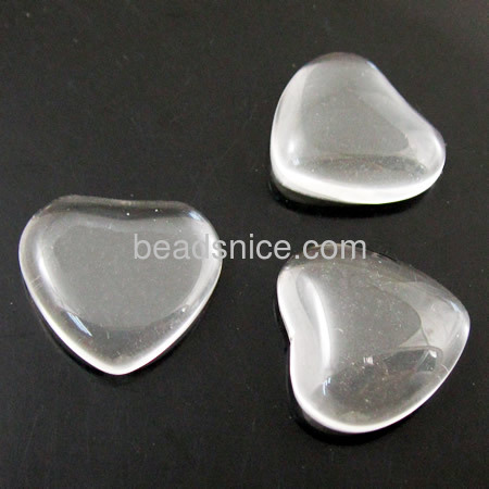 Clear glass heart cabochons dome transparent glass base settings wholesale vogue jewelry making supplies DIY