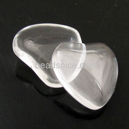 Clear glass heart cabochons dome transparent glass base settings wholesale vogue jewelry making supplies DIY