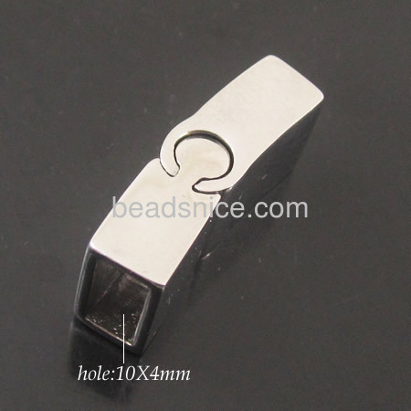 Stainless steel bracelet clasp leather cord magnetic clasp rectangular shape wholesale jewelry clasps findings