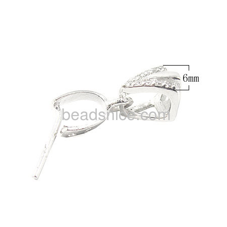 0.6mm clip rough 925 sterling silver pendant clip for diy jewellry
