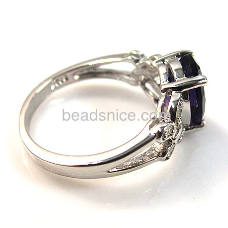 Fine Jewelry 1.5ct NATURAL Amethyst Ring 925 Sterling Silver   size:7