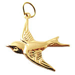 14K Gold Filled Lightweight Flying Sparrow Bird Charm