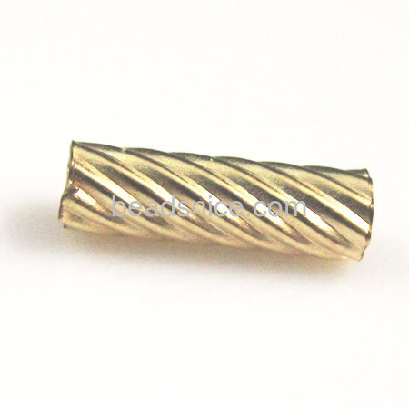 Gold filled tube beads  straight  twist