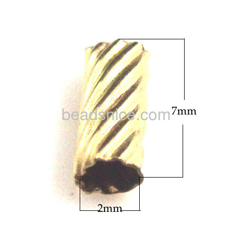 Gold filled tube beads, straight,  twist